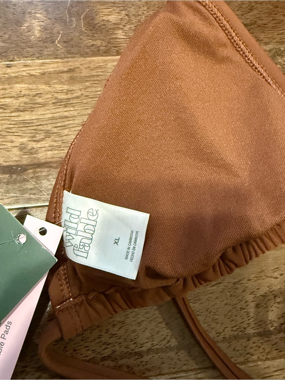 Wild Fable Brown Shell Detail Triangle Bikini Set NWT XL Women’s Swimwear - Picture 7 of 7